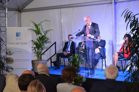 Inauguration des installations de l&#039;OIEau - Alain ROUSSET, Président de la région Nouvelle-Aquitaine, lors du discours inaugural